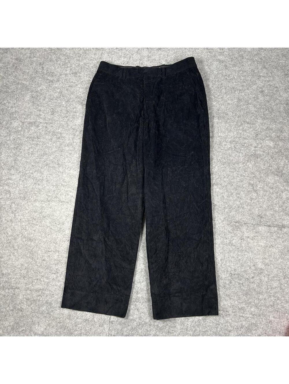 Burberry London 2000s Black Corduroy Trousers Pants Baggy Size 30R